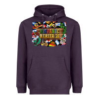 Plum hispanic heritage flags Heavyweight Hoodie - BundleAndBundleShop