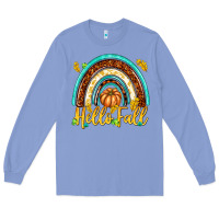 Colony Blue Hello Fall with Rainbow Long Sleeve Tee - texasbilliewilder