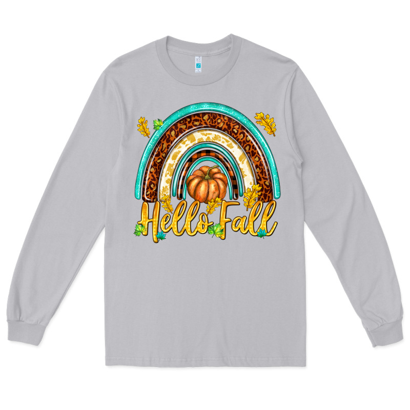 Hello Fall With Rainbow Long Sleeve Tee by texasbilliewilder | Teevron