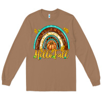 Toasted Coconut Hello Fall with Rainbow Long Sleeve Tee - texasbilliewilder