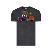Vintage Black mardi gras mask crawfish farm tractor Vintage Tee - RanaPortraitStore