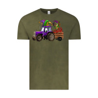 Vintage Olive mardi gras mask crawfish farm tractor Vintage Tee - RanaPortraitStore