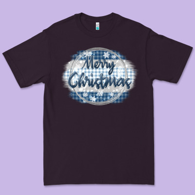 Merry Christmas Blue Premium Tee Designed By Maliassmallbusiness