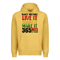 Antique Gold black history live it Premium Hoodie - FaDigitalArtStudio