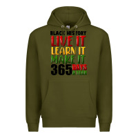 Army Green black history live it Premium Hoodie - FaDigitalArtStudio