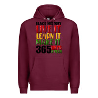 Burgundy black history live it Premium Hoodie - FaDigitalArtStudio