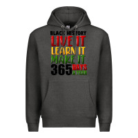 Charcoal Heather black history live it Premium Hoodie - FaDigitalArtStudio