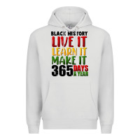 Dove Grey black history live it Premium Hoodie - FaDigitalArtStudio