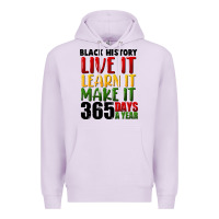 Lilac black history live it Premium Hoodie - FaDigitalArtStudio