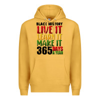 Mustard black history live it Premium Hoodie - FaDigitalArtStudio