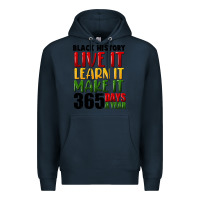 Navy black history live it Premium Hoodie - FaDigitalArtStudio