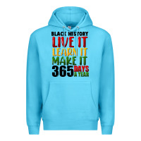 Ocean Blue black history live it Premium Hoodie - FaDigitalArtStudio