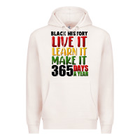Pale Pink black history live it Premium Hoodie - FaDigitalArtStudio