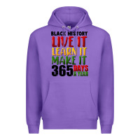 Purple black history live it Premium Hoodie - FaDigitalArtStudio
