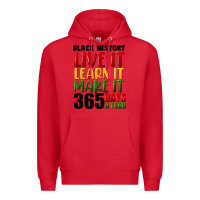 Red black history live it Premium Hoodie - FaDigitalArtStudio