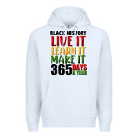 White black history live it Premium Hoodie - FaDigitalArtStudio