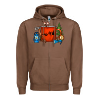 Chestnut Camper Coffee Cup Zipper Hoodie - FaDigitalArtStudio