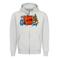 Dove Grey Camper Coffee Cup Zipper Hoodie - FaDigitalArtStudio