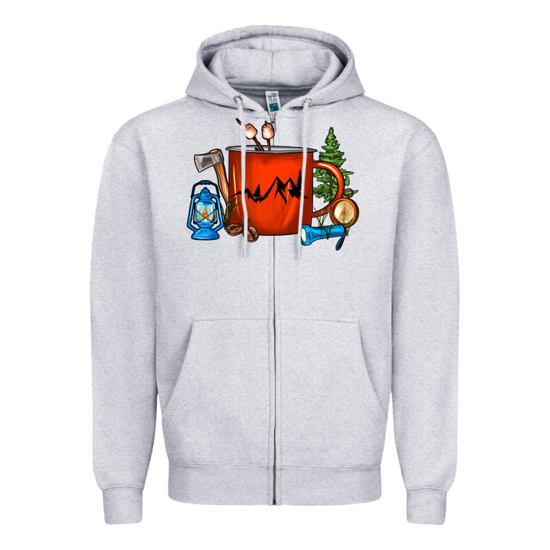 Camper Coffee Cup Zipper Hoodie by FaDigitalArtStudio | Teevron