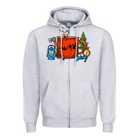 Heather Grey Camper Coffee Cup Zipper Hoodie - FaDigitalArtStudio