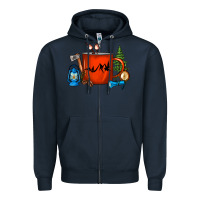 Navy Camper Coffee Cup Zipper Hoodie - FaDigitalArtStudio