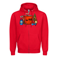 Red Camper Coffee Cup Zipper Hoodie - FaDigitalArtStudio