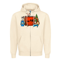 Sandshell Camper Coffee Cup Zipper Hoodie - FaDigitalArtStudio