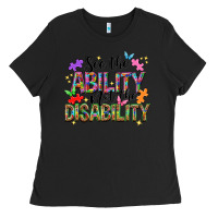 Black See the ability not the disability Ladies Tee - NancyCooperArtShop