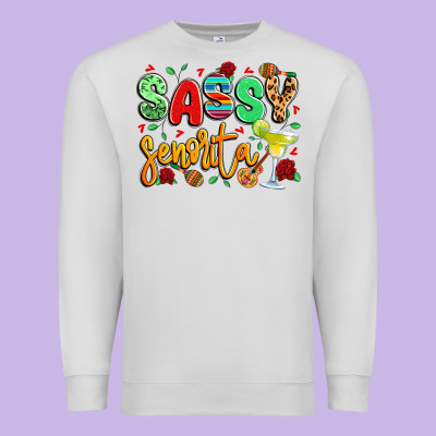 Sassy Senorita Premium Sweatshirt Designed By Lillyallendesigns