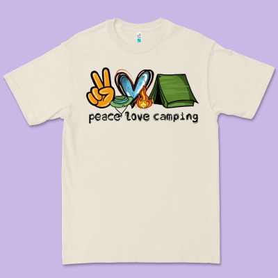 Peace Love Camping Premium Tee Designed By Nancycooperartshop