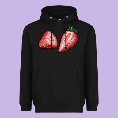 Strawberries Heavyweight Hoodie Designed By Bundleandbundleshop