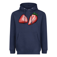 Navy strawberries Heavyweight Hoodie - BundleAndBundleShop