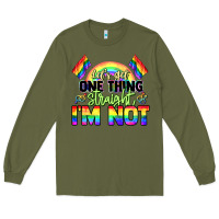 Army Green Let's get one thing straight i'm not Pride LGBTQ+ Long Sleeve Tee - NancyCooperArtShop