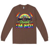 Chestnut Let's get one thing straight i'm not Pride LGBTQ+ Long Sleeve Tee - NancyCooperArtShop