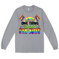 Heather Grey Let's get one thing straight i'm not Pride LGBTQ+ Long Sleeve Tee - NancyCooperArtShop