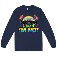 Navy Let's get one thing straight i'm not Pride LGBTQ+ Long Sleeve Tee - NancyCooperArtShop
