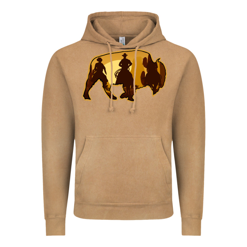 Bison Silhouette Cowboy Vintage Hoodie by Bettercallsaul | Teevron