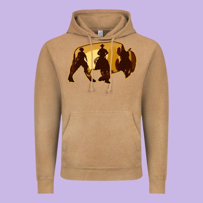 Bison Silhouette Cowboy Vintage Hoodie Designed By Bettercallsaul