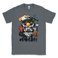 Charcoal Heather pilot life gnome Classic Tee - BarkalooDesign