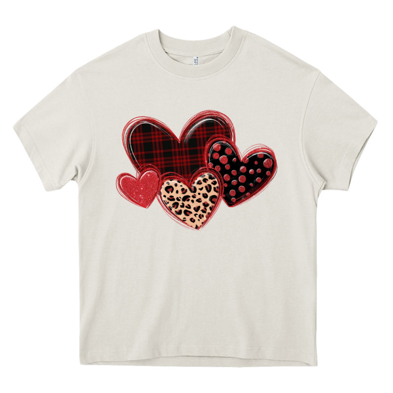 Leopard Hearts Heavy Core Tee by MaliasSmallBusiness | Teevron