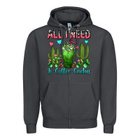 Smoke All I Need Is Coffee Cactus Frappe Zipper Hoodie - FaDigitalArtStudio