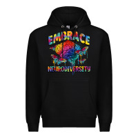 Black Embrace neurodiversity Autism Premium Hoodie - FaDigitalArtStudio