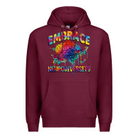 Burgundy Embrace neurodiversity Autism Premium Hoodie - FaDigitalArtStudio