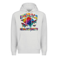 Dove Grey Embrace neurodiversity Autism Premium Hoodie - FaDigitalArtStudio