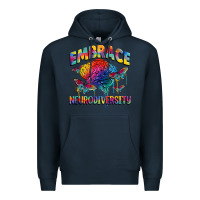 Navy Embrace neurodiversity Autism Premium Hoodie - FaDigitalArtStudio