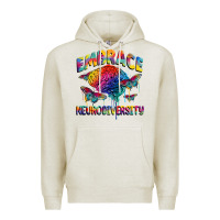 Oatmeal Heather Embrace neurodiversity Autism Premium Hoodie - FaDigitalArtStudio