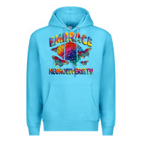 Ocean Blue Embrace neurodiversity Autism Premium Hoodie - FaDigitalArtStudio