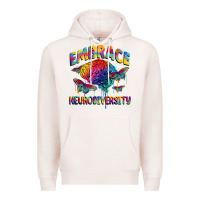Pale Pink Embrace neurodiversity Autism Premium Hoodie - FaDigitalArtStudio