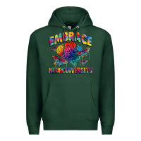 Sports Green Embrace neurodiversity Autism Premium Hoodie - FaDigitalArtStudio
