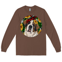 Chestnut Christmas St. Bernard Long Sleeve Tee - RanaPortraitStore